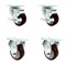 Service Caster Tool Box Caster Wheel Set 3.5'' Maroon Polyurethane Swivel Casters, 4PK TOOL-SCC-20S3514-PPUB-MRN-TLB-2-R-2 - alternate 1